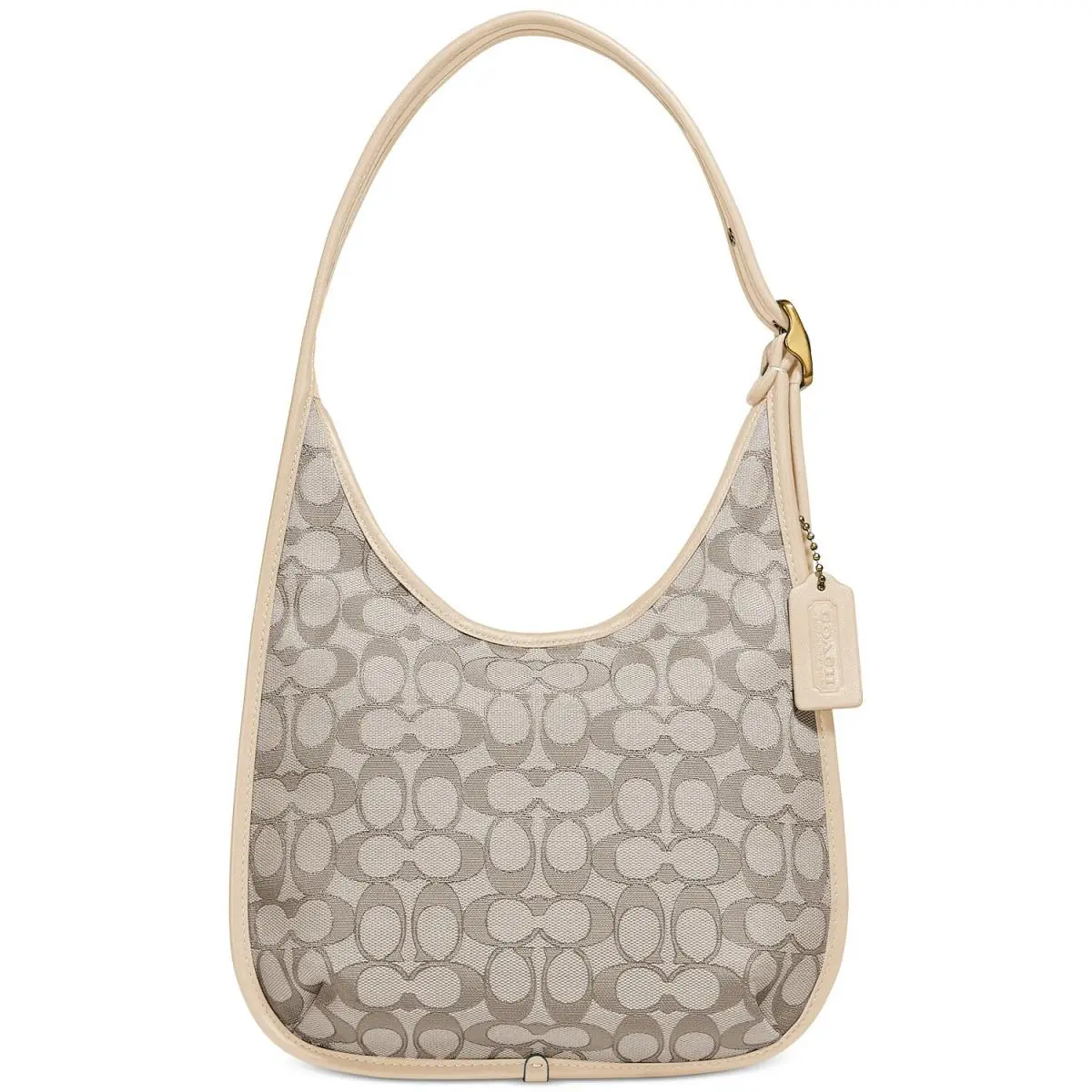 Ergo Leather Canvas Shoulder Bag C2265 Beige signature Jacquard by Coach