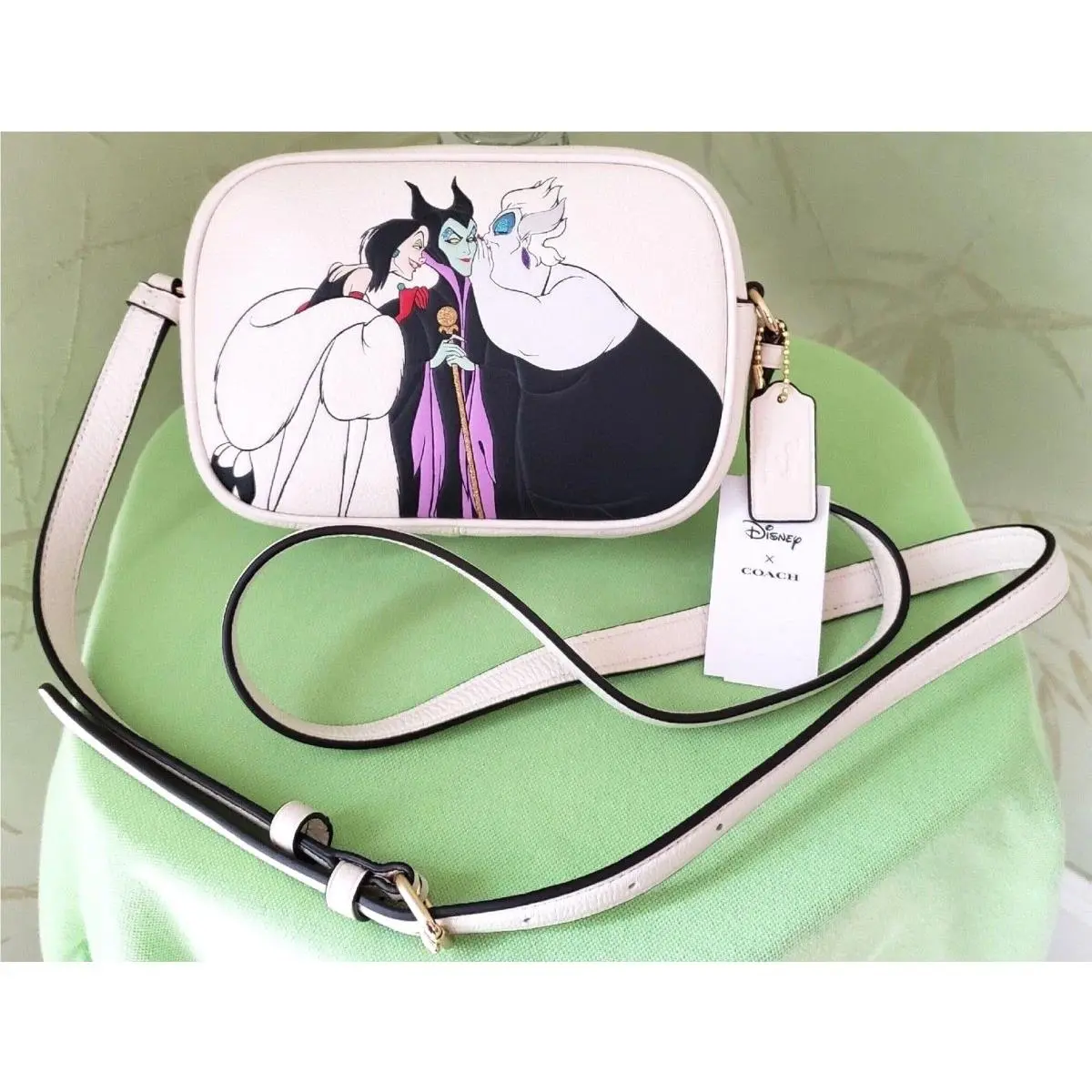 Coach X Disney Mini Jamie Camera Bag Villains Motif +/- Bad Girls Bag Charm:nwt