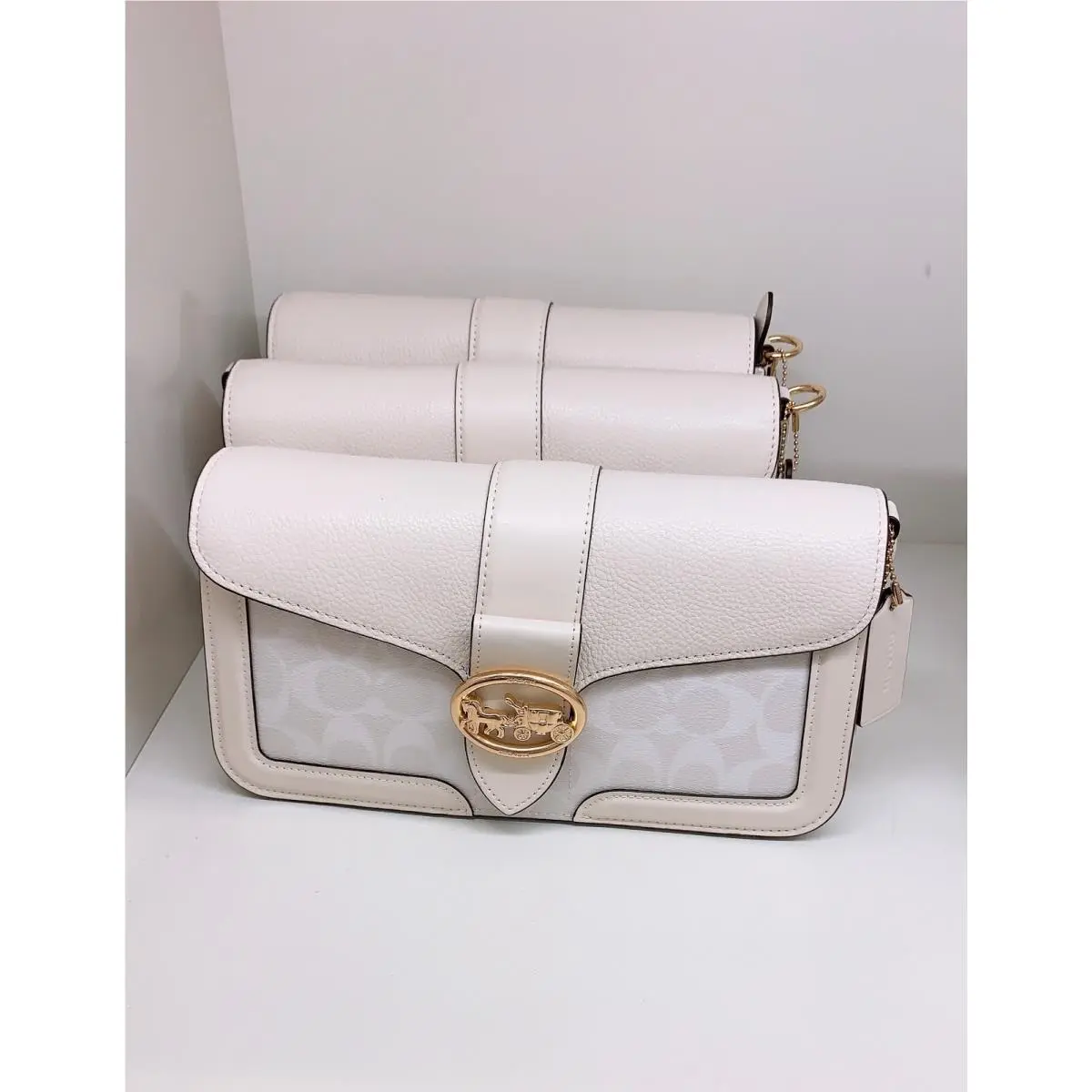 Georgie Shoulder Bag In Signature c4067 Chalk CHALK SIGNATURE by Coach