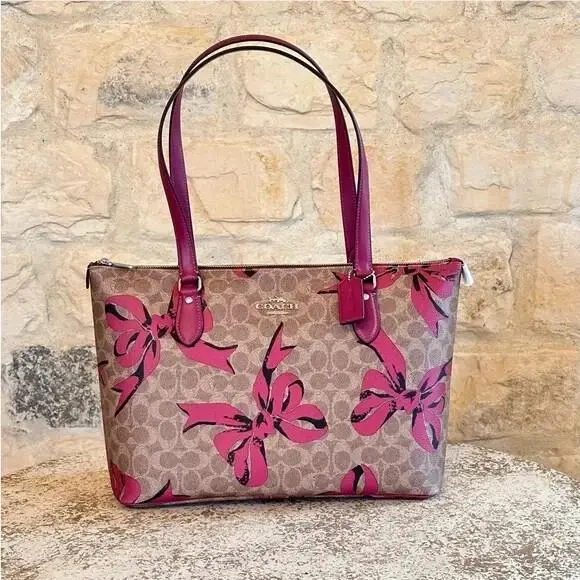 Coach Gallery Bow Signature Tote Handbag Wallet Options Rare