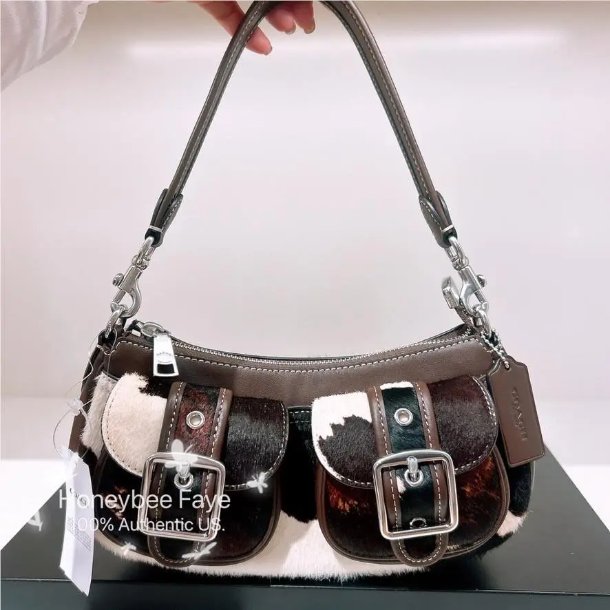 Ashton Bag CY658 Shearling/cow Print ccc83 Winner Gifts CCC83 cow printed haircalf/Silver by Coach