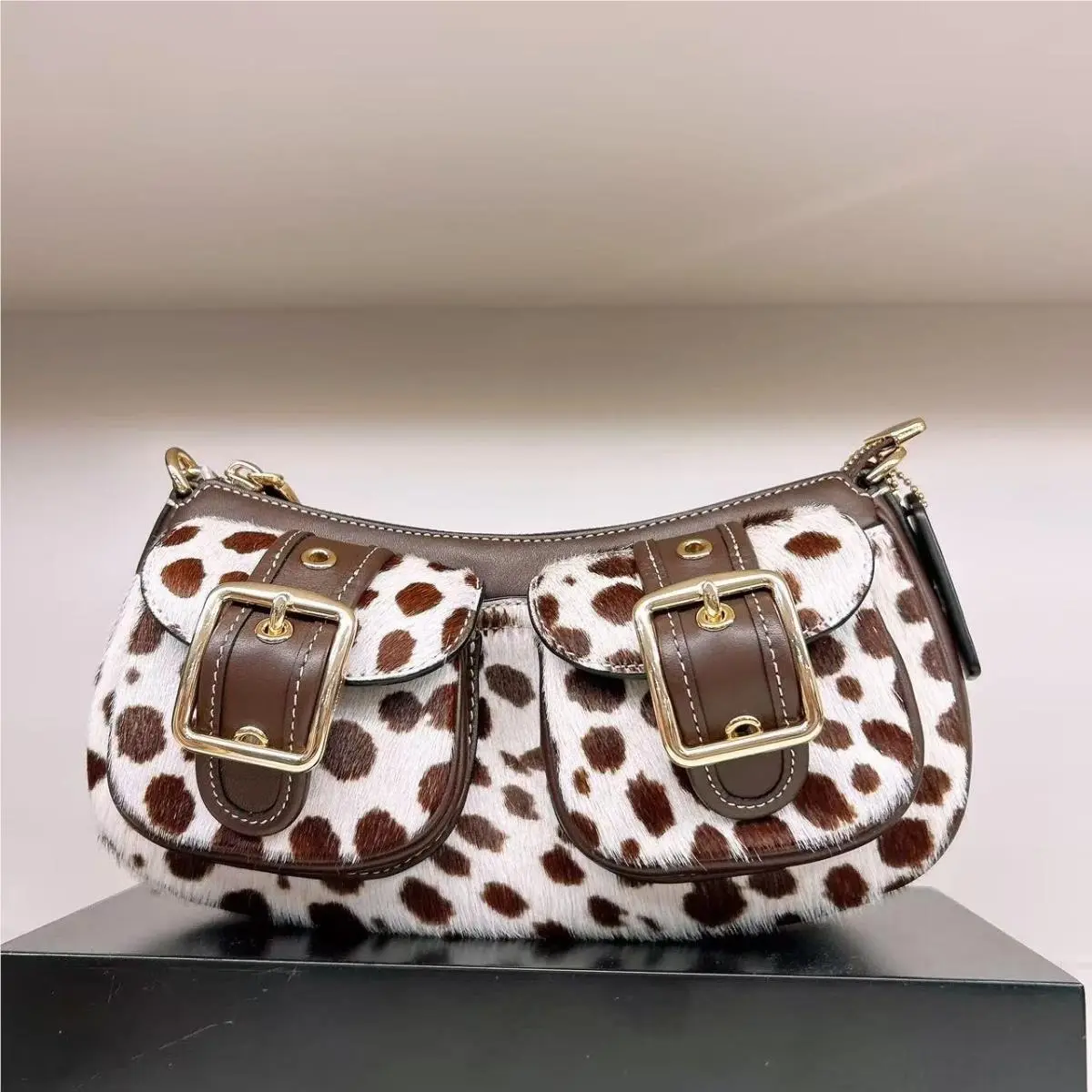 Ashton Bag CY658 Shearling/cow Print ccc83 Winner Gifts CES67 Dark Brown Chalk by Coach
