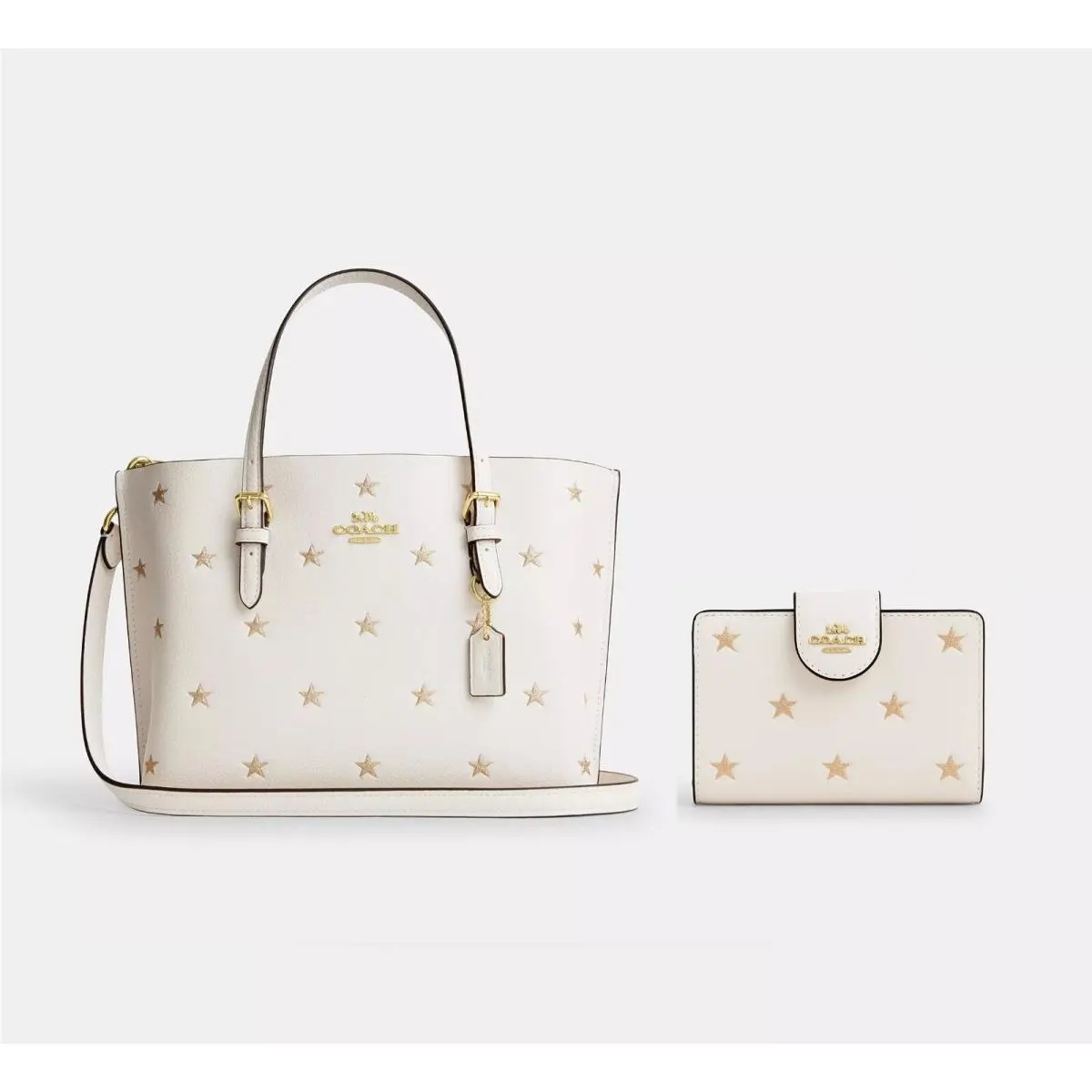 Coach Mollie Tote Bag 25 Medium Corner Zip Wallet Bundle with Star CW022