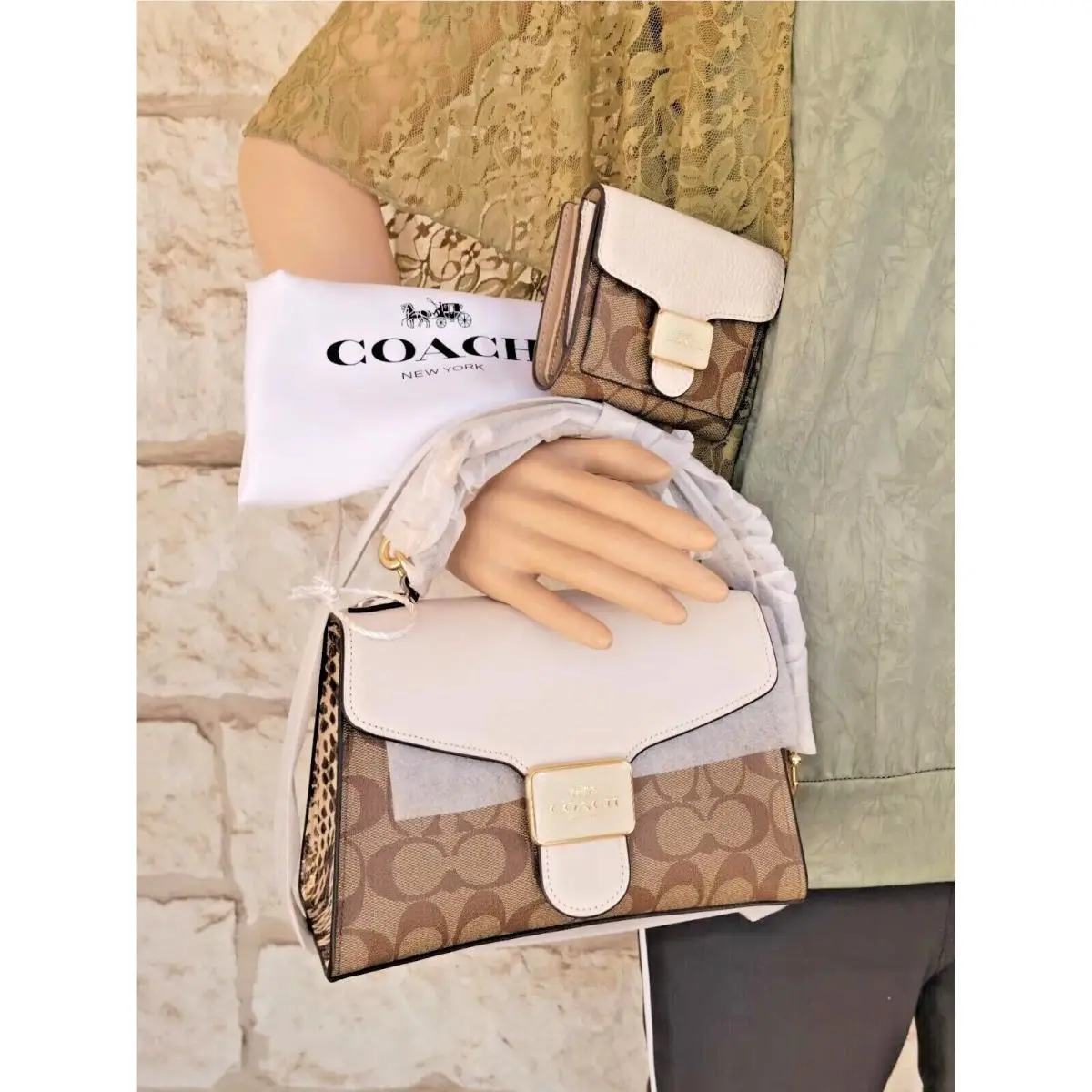 Coach Satchel + Wallet +dust Bag Set Choices: Signature/chalk Signature/blk