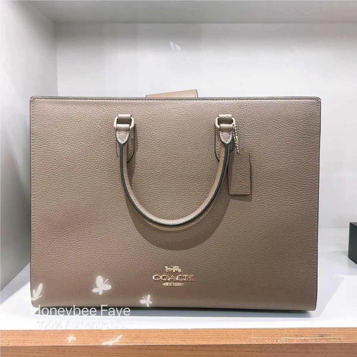 Maggie Tote Bag In Blocked Signature Canvas CY677/CY666/CY667 CY666 Gold/Dark Stone by Coach
