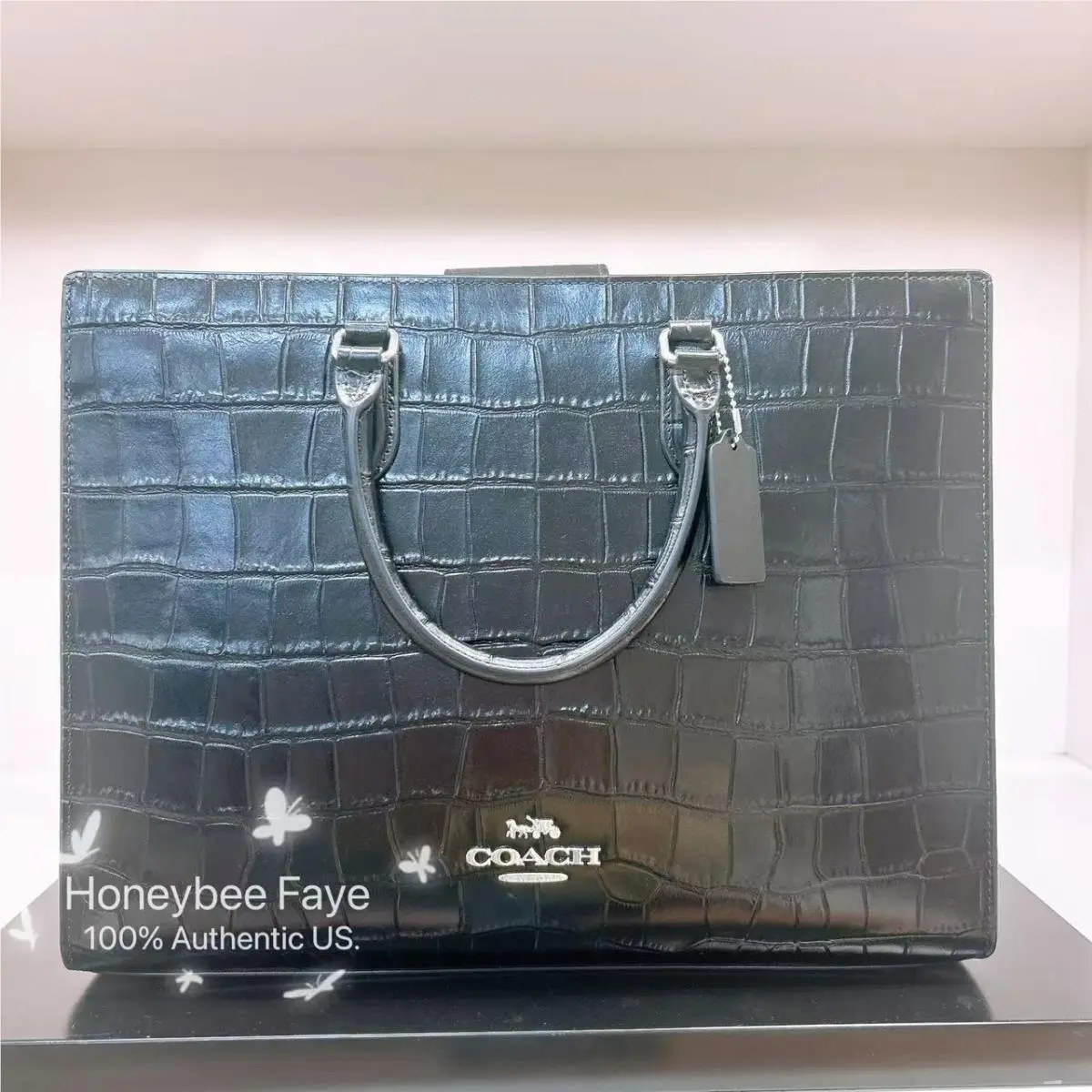 Maggie Tote Bag In Blocked Signature Canvas CY677/CY666/CY667 CY667 Silver/Black by Coach