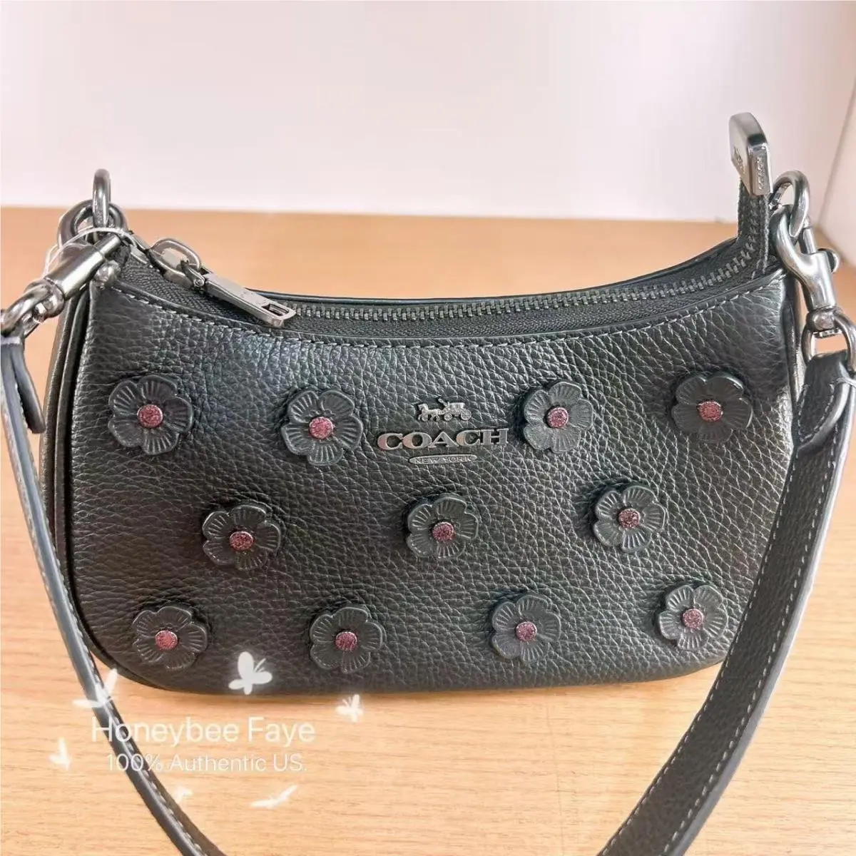 Coach Teri Mini Crossbody Bag with Floral Applique CAJ98