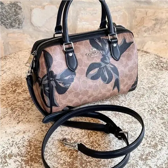 Rowan Bow Signature Satchel Crossbody Bag/wallet Option Handbag by Coach