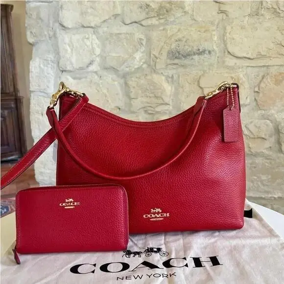 Coach Laurel Leather Shoulder Bag Crossbody Pebbled Leather/ Wallet Option