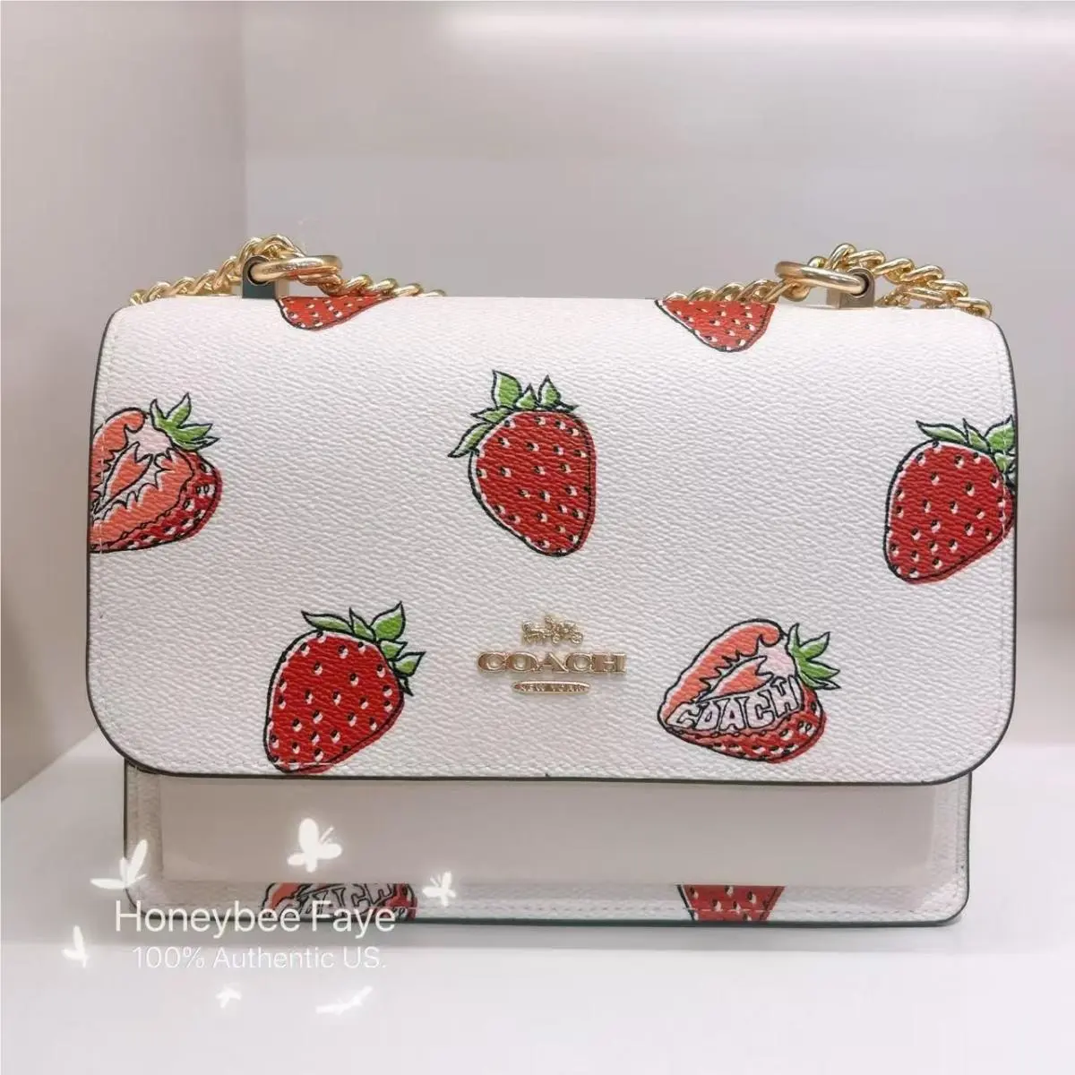 Coach Klare Crossbody In Signature Canvas with Strawberry Print