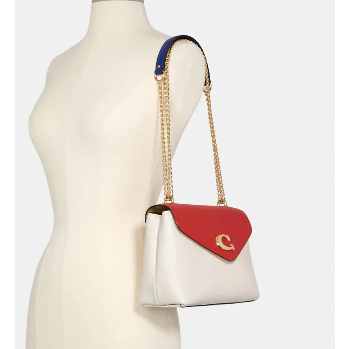 Tammie Shoulder Bag Leather or Signature Canvas Bag or Bag Set 10 Colors Leather Bag Gold/Red/Chalk multi top flap Chain by Coach