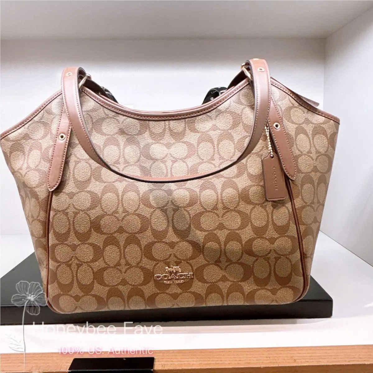 Meadow Shoulder Bag In Signature Canvas CM074/CM075/CM076 CM076 Gold/Khaki Saddle 2 by Coach
