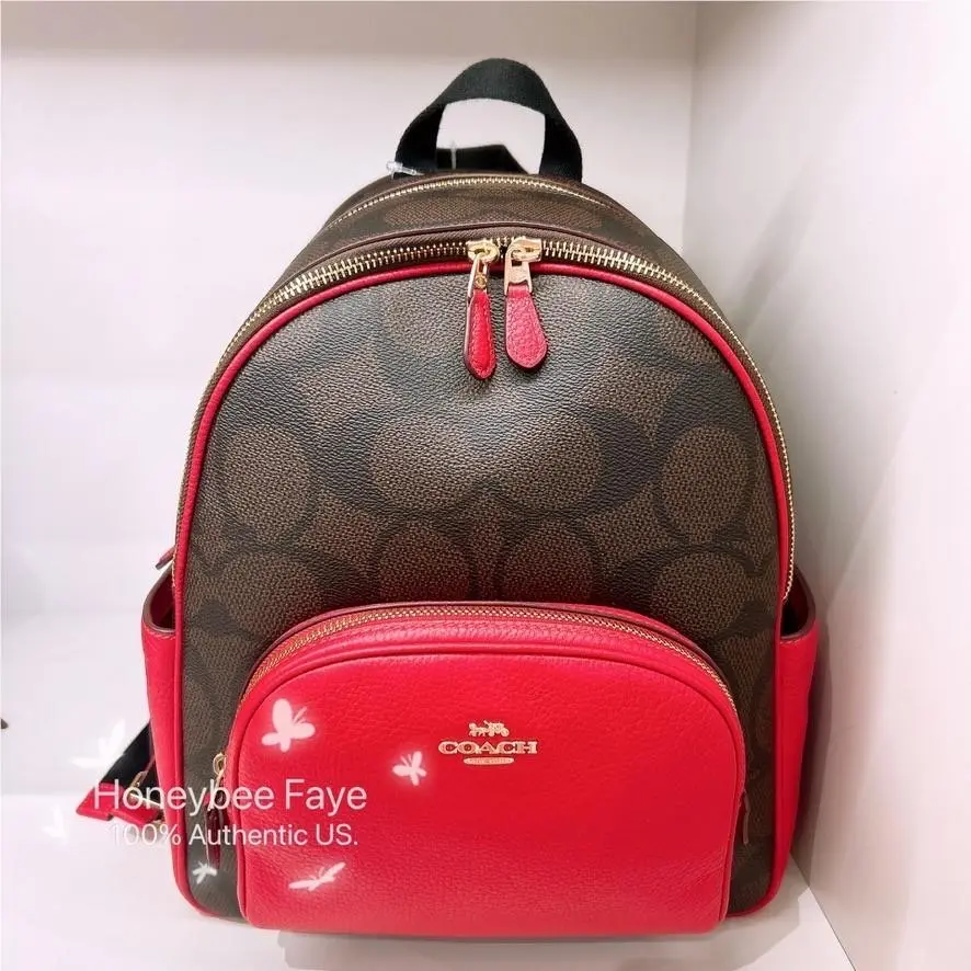 Coach Court Backpack In Blocked Signature Canvas CZ771/CZ176/CCK72