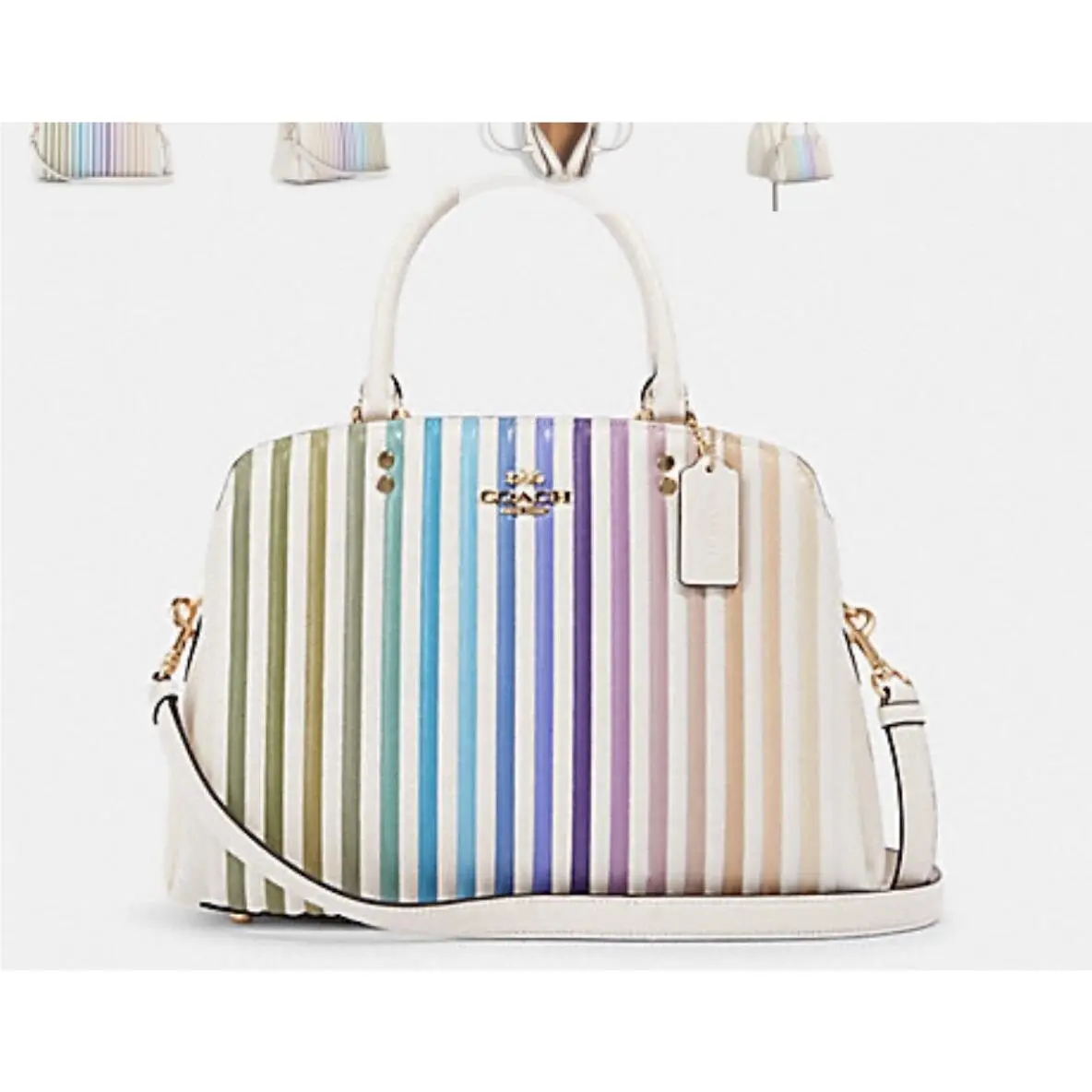 Coach Ombre Large Lillie Quilted Leather Satchel Crossbody Handbag