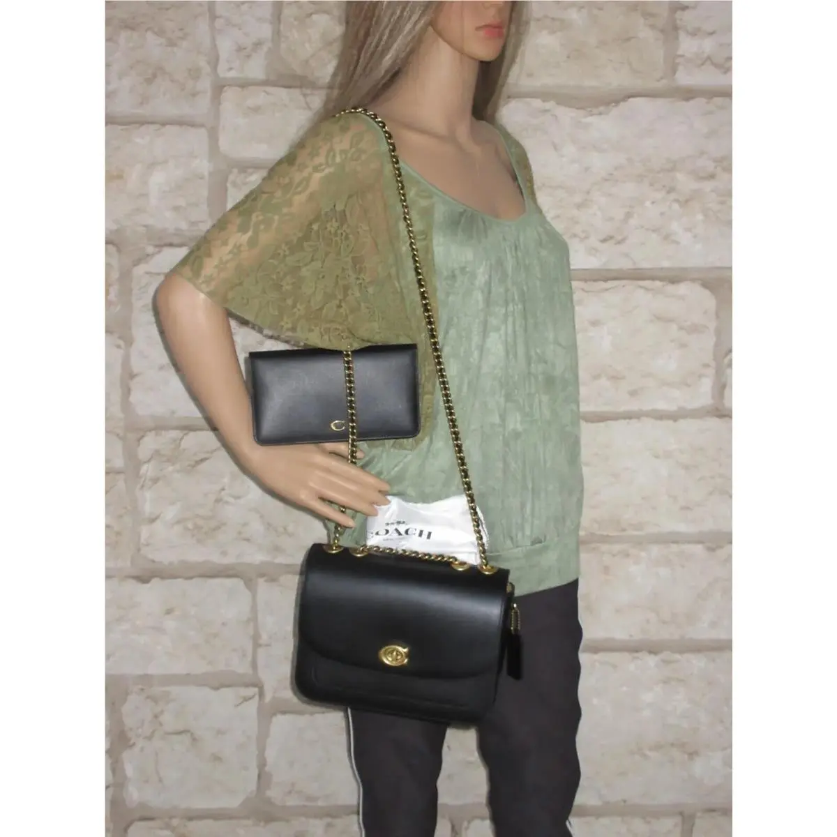 Madison Shoulder Bag Refined Calf Leather Black or Wallet Set Option SET:  Madison + Slim Wallet Black Leather by Coach
