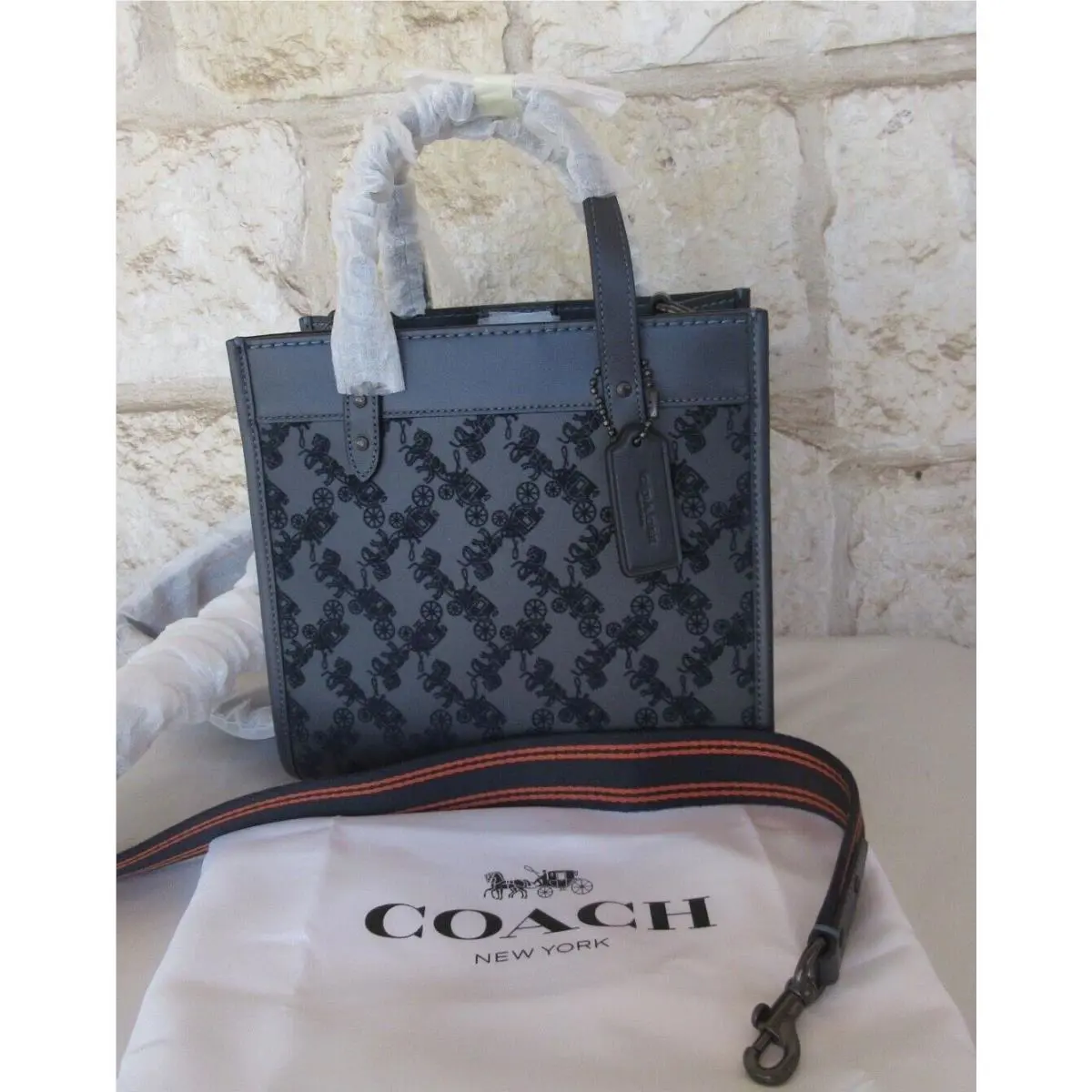 Coach  bag  - Coach New York Small 22 Field Tote Suede modif /Leather - Handle/Strap: Chalk/white or Midnight Navy, Hardware: Brass, Exterior: Chalk or Midnight Navy choices