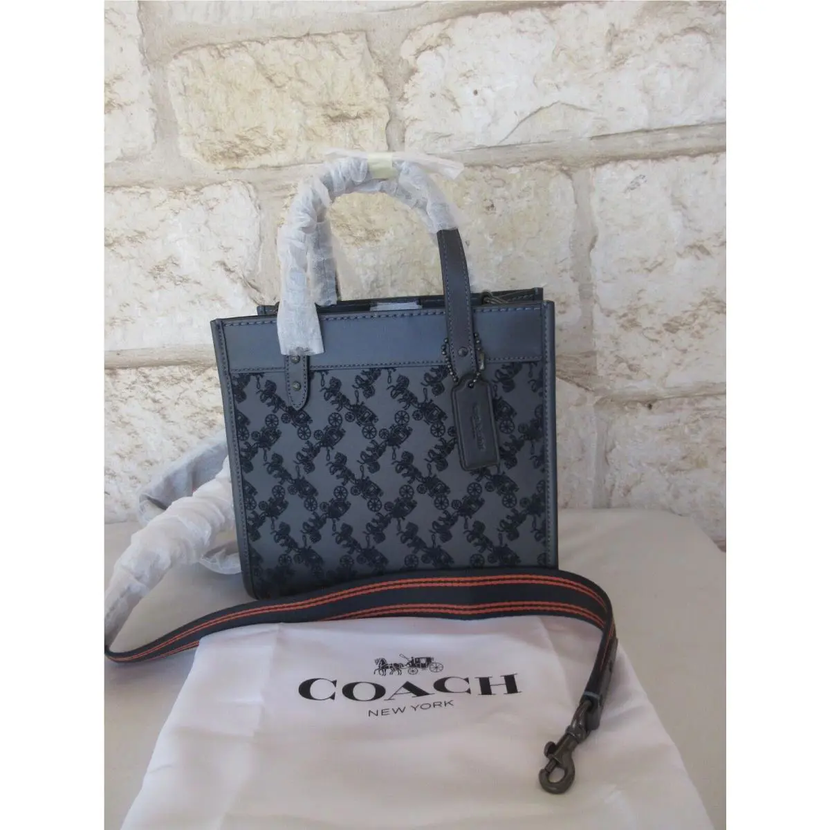 Coach  bag  - Coach New York Small 22 Field Tote Suede modif /Leather - Handle/Strap: Chalk/white or Midnight Navy, Hardware: Brass, Exterior: Chalk or Midnight Navy choices