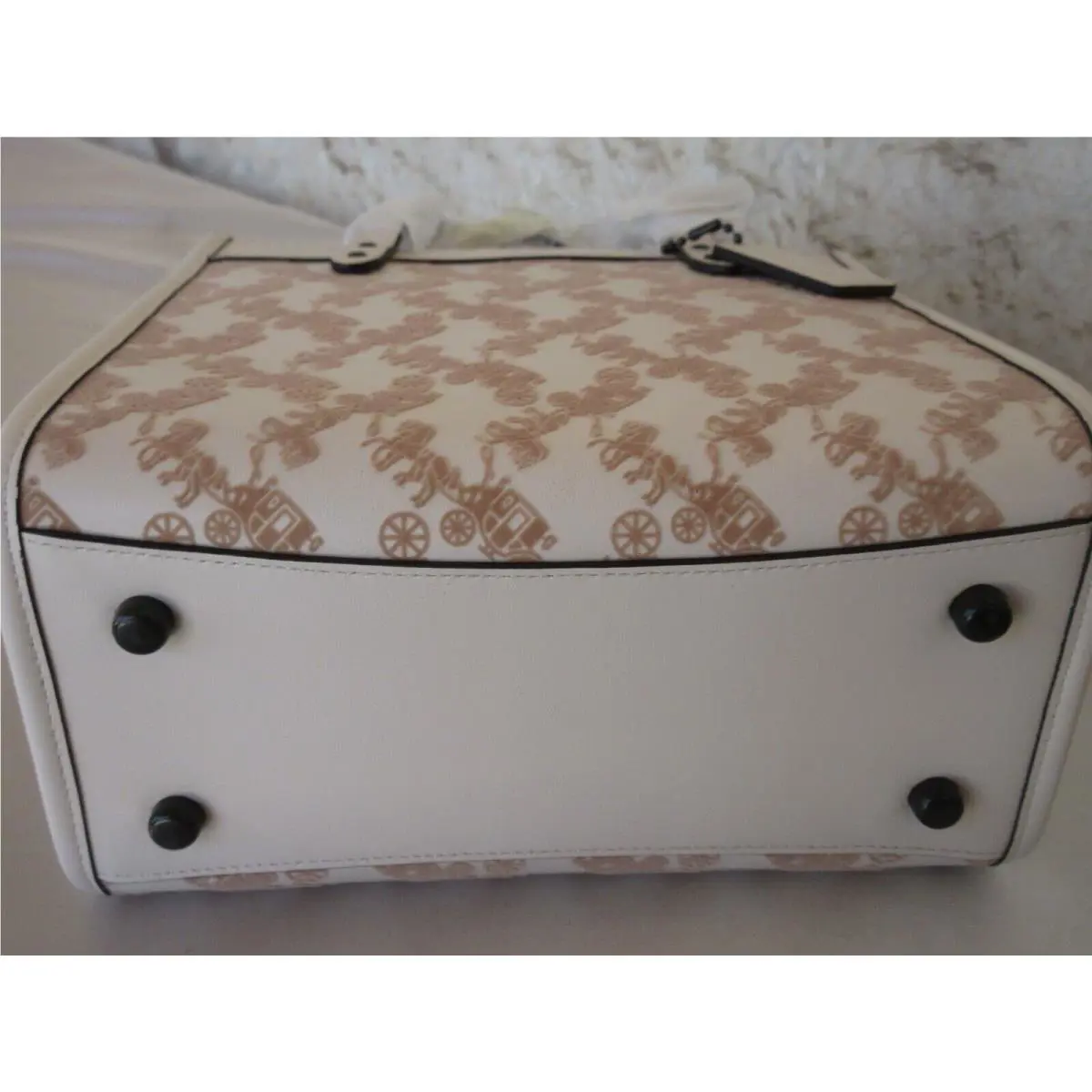 Coach  bag  - Coach New York Small 22 Field Tote Suede modif /Leather - Handle/Strap: Chalk/white or Midnight Navy, Hardware: Brass, Exterior: Chalk or Midnight Navy choices