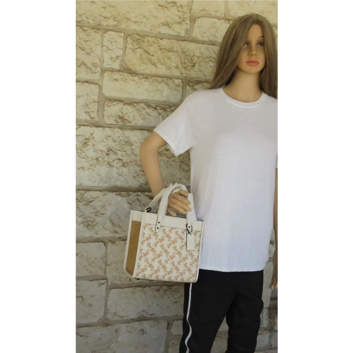 Coach  bag  - Coach New York Small 22 Field Tote Suede modif /Leather - Handle/Strap: Chalk/white or Midnight Navy, Hardware: Brass, Exterior: Chalk or Midnight Navy choices