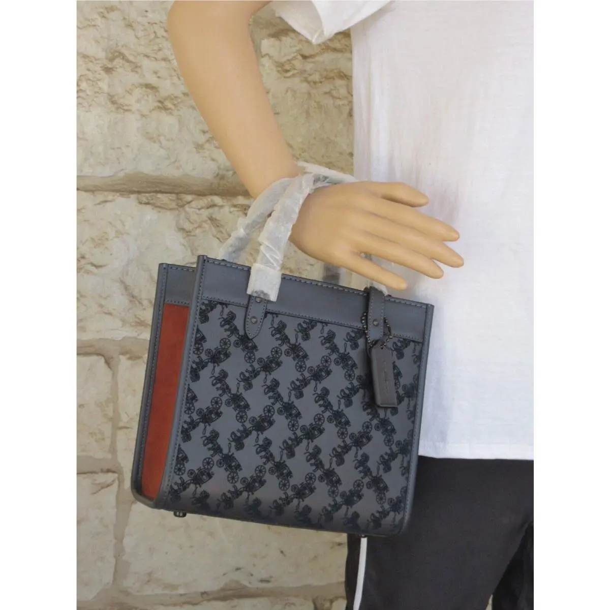 Coach  bag  - Coach New York Small 22 Field Tote Suede modif /Leather - Handle/Strap: Chalk/white or Midnight Navy, Hardware: Brass, Exterior: Chalk or Midnight Navy choices