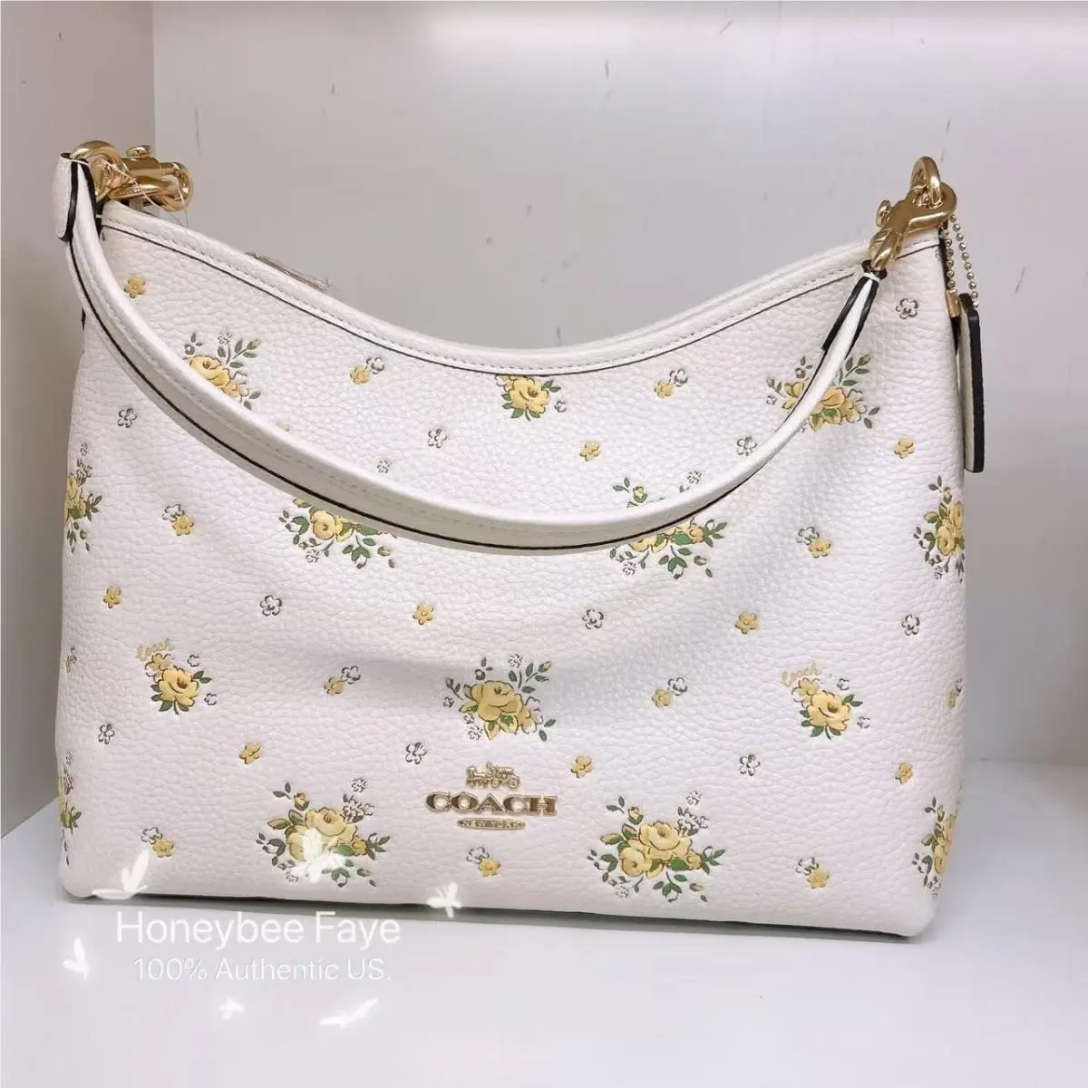Coach Laurel Shoulder Leather Bag Floral Print CAL36/CAL43/cce35/cce26