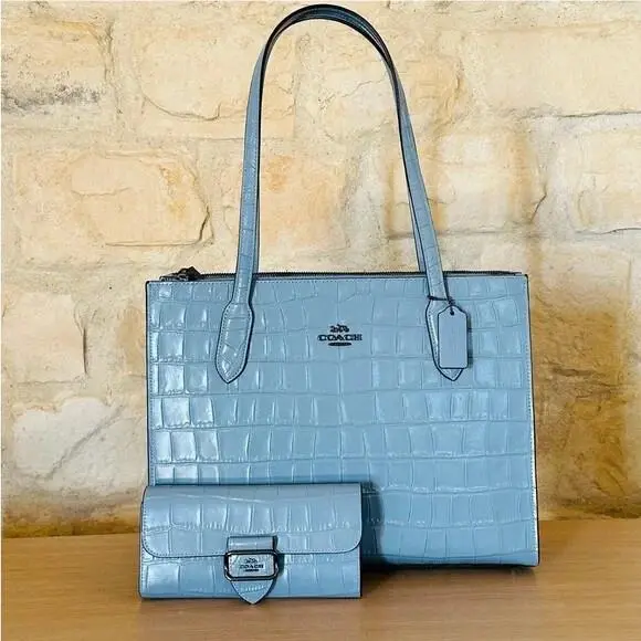 Coach Nina Tote Croc Purse Leather Handbag/wallet Option