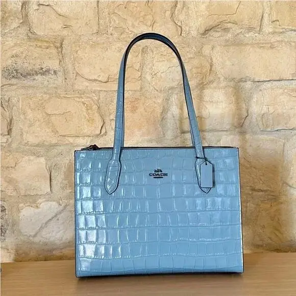Nina Tote Croc Purse Leather Handbag/wallet Option Handbag by Coach