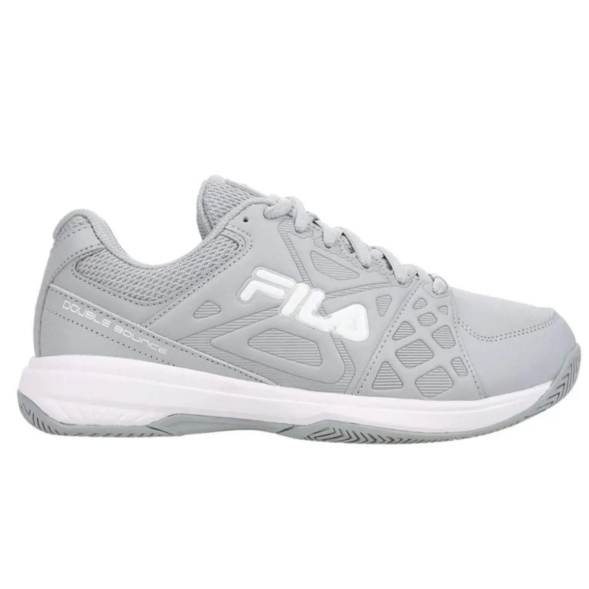 Fila Women`s 5PM01803 071 Double Bounce 3 Gray White Silver Pickleball Shoes