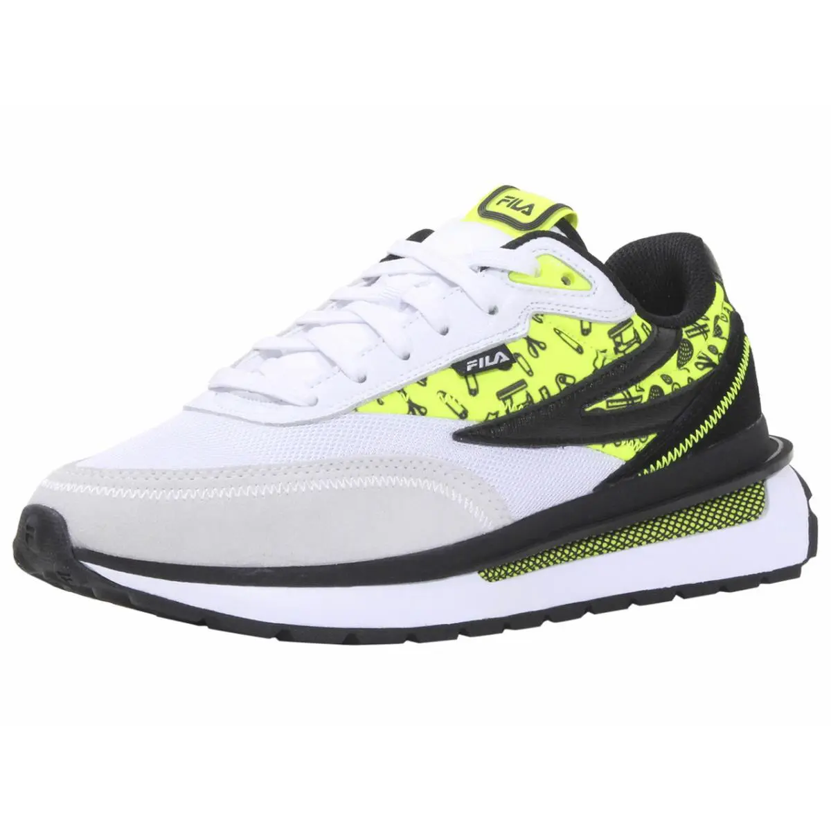 Fila Men`s Renno-diy Sneakers White/safety Yellow/black