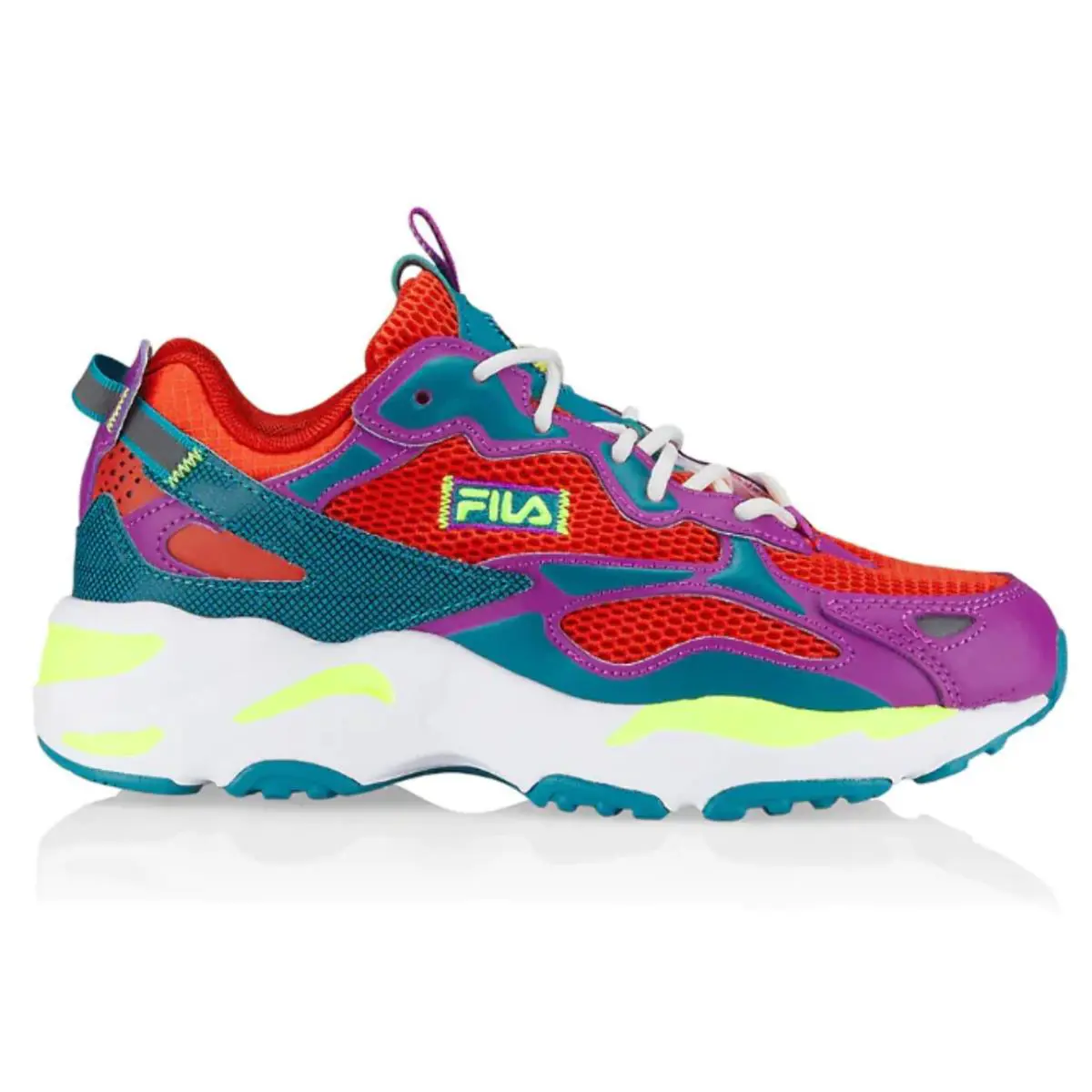 Women Fila Ray Tracer Apex Sneaker - CROCUS PETAL/ WHITE/ SAFETY YELLOW