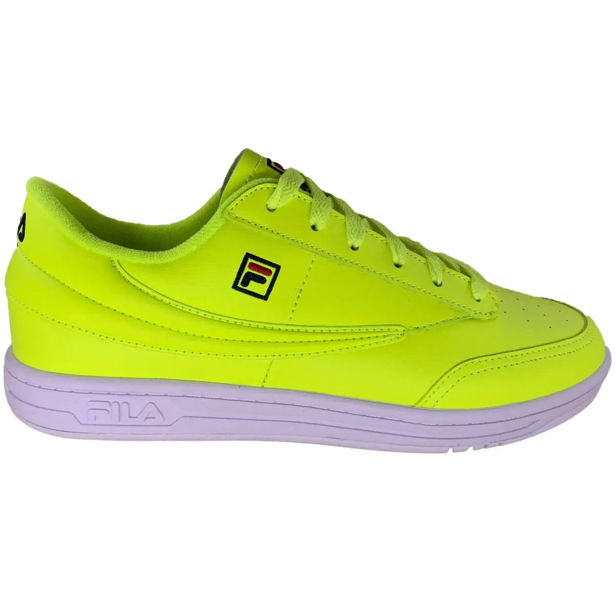 Fila Men`s Tennis 88 Neon Safety Yellow Navy Red Retro Casual Shoes