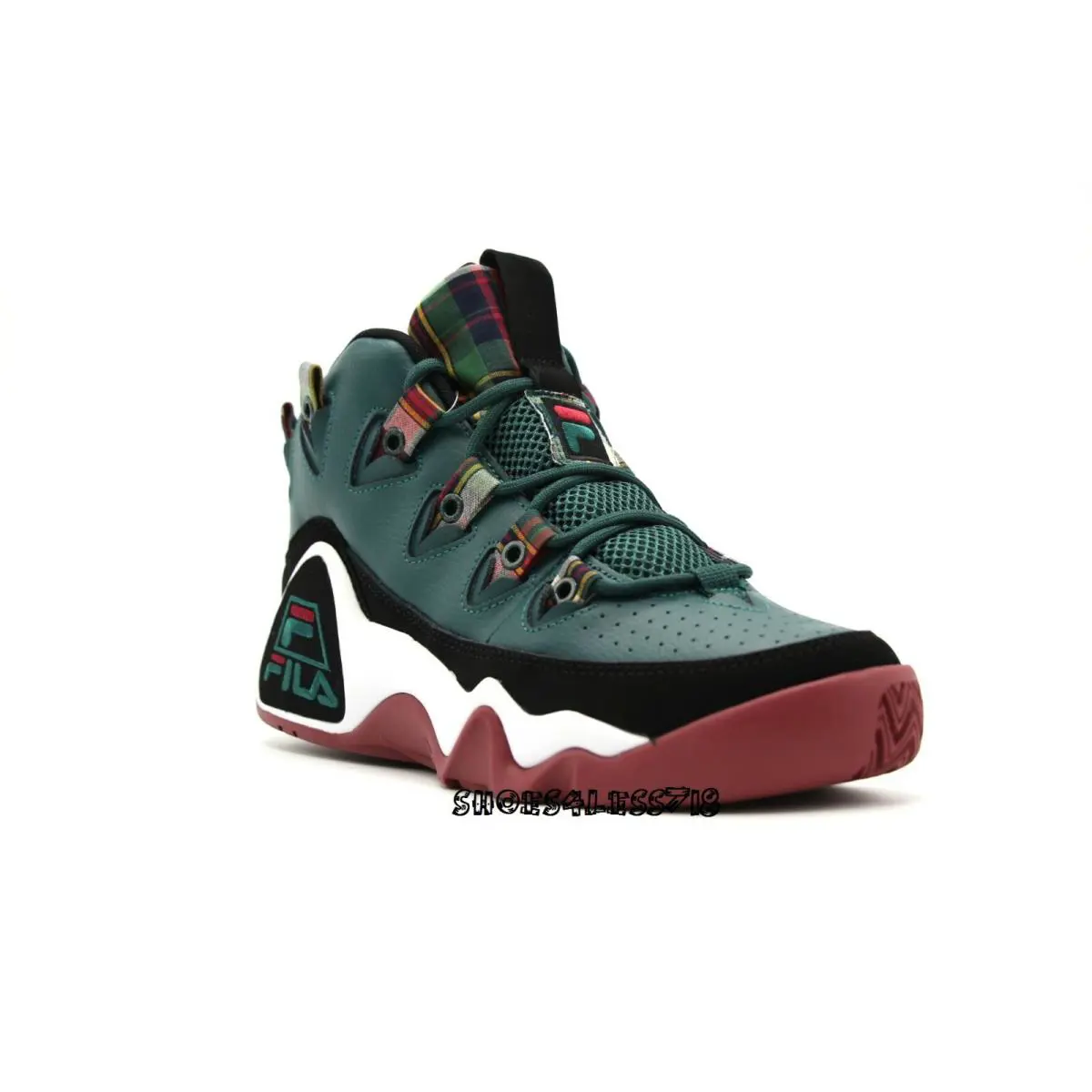 Fila shoes - FILA GRANT HILL 1 RETRO - GREEN BURGUNDY WHITE 0