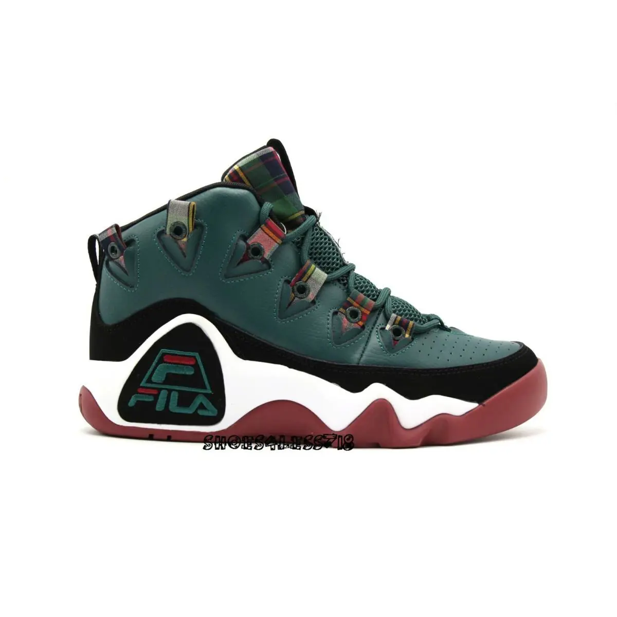 Fila shoes - FILA GRANT HILL 1 RETRO - GREEN BURGUNDY WHITE 6