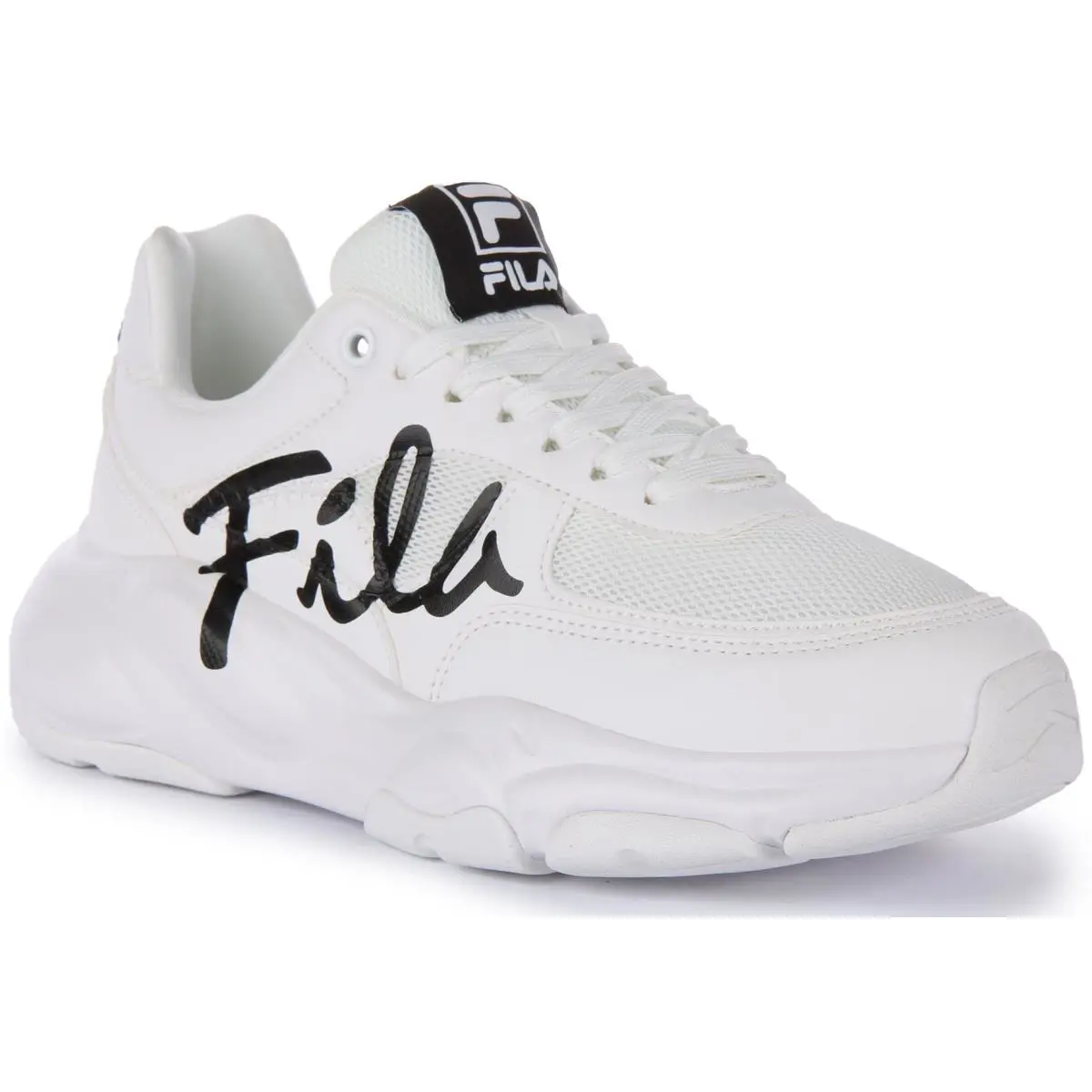 Fila Astro Low Chunky Lace Up Side Logo Unisex Sneakers White US 4 - 9 - WHITE