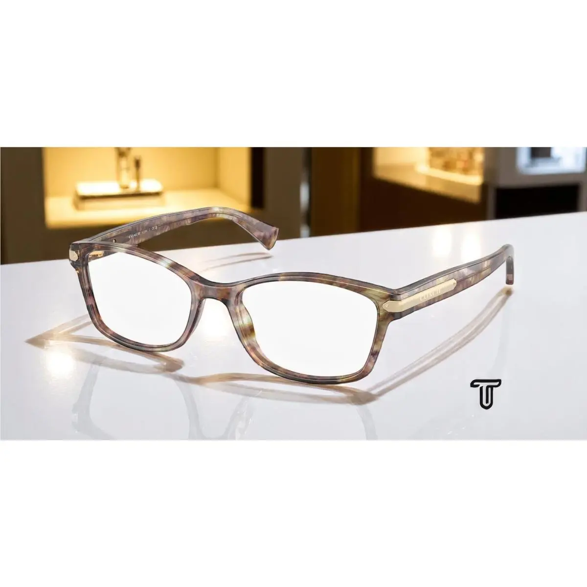 Coach HC6065 5287 Confetti Light Brown Demo Lens 51 mm Women`s Eyeglasses