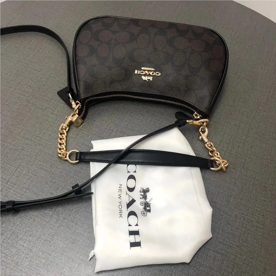 Coach Teri Shoulder Bag CA548 in Signature Canvas Brown