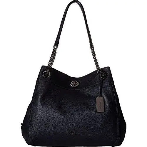 Coach Turnlock Edie Dk/navy One Size - Blue, Exterior: Blue