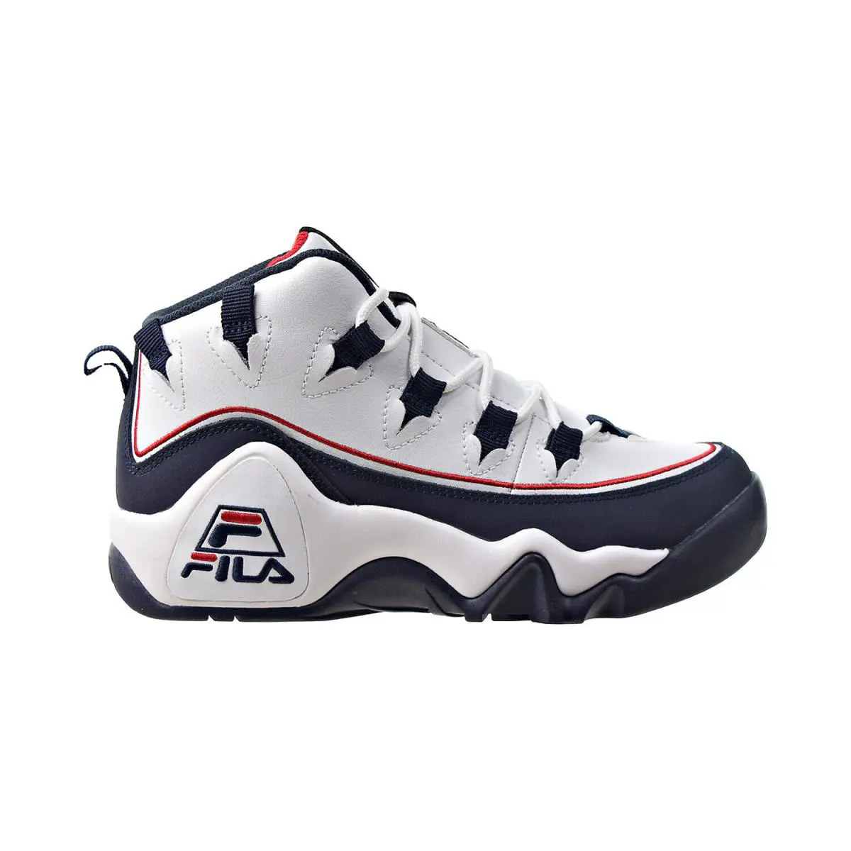 Fila Grant Hill Offset Big Kids` Shoes White-navy-red 3BM01176-125 - White-Navy-Red