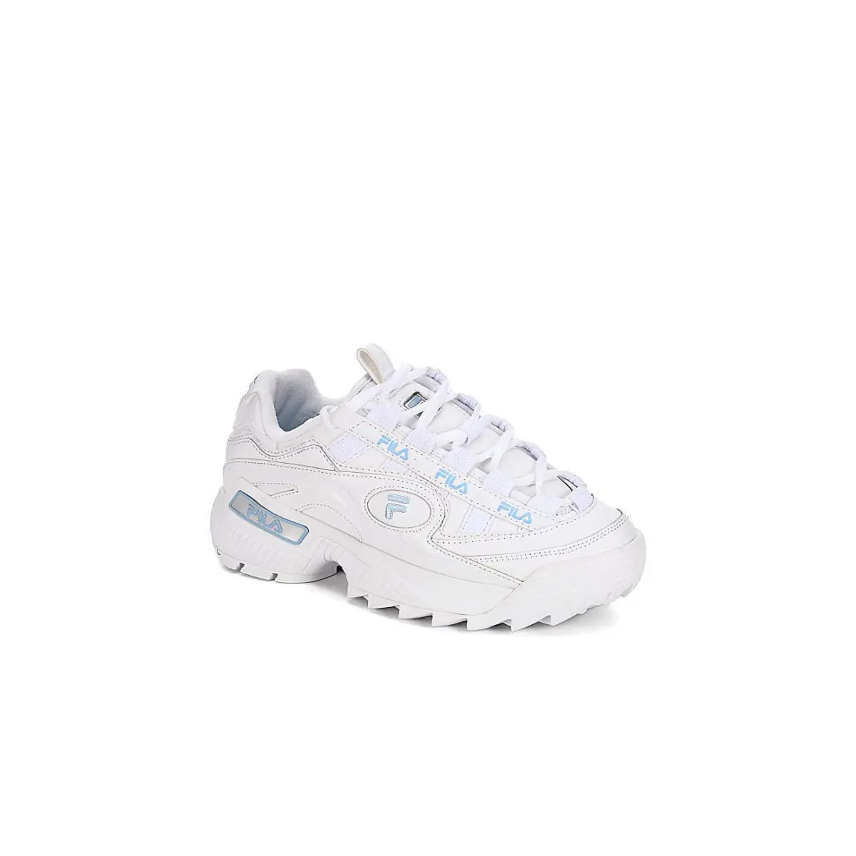 Womens Classic Fila Dformation Premium White Baby Blue Lace UP Sneakers