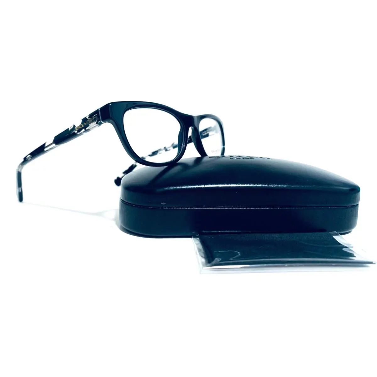 Coach HC 6081 5348 Black Crystal Mosaic Eyeglasses 51-18-135 MM W/case