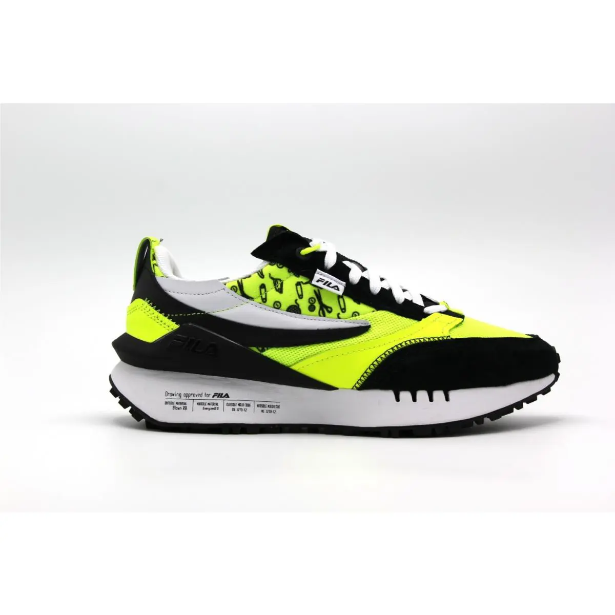Fila shoes - FILA RENNO N GENERATION - RENNO GENERATION - Black AND LIME GREEN 6