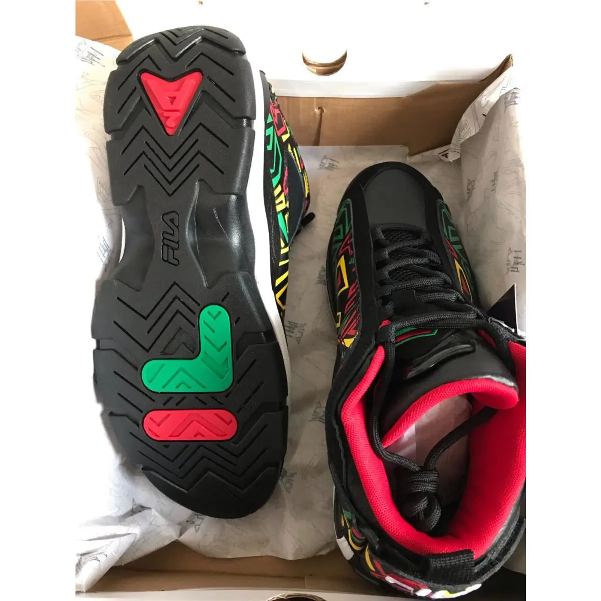 Fila shoes - FILA GRANT HILL 2 - GRANT HILL - 1BM01260-041 - BLACK / JELLY BEAN / LEMON 10