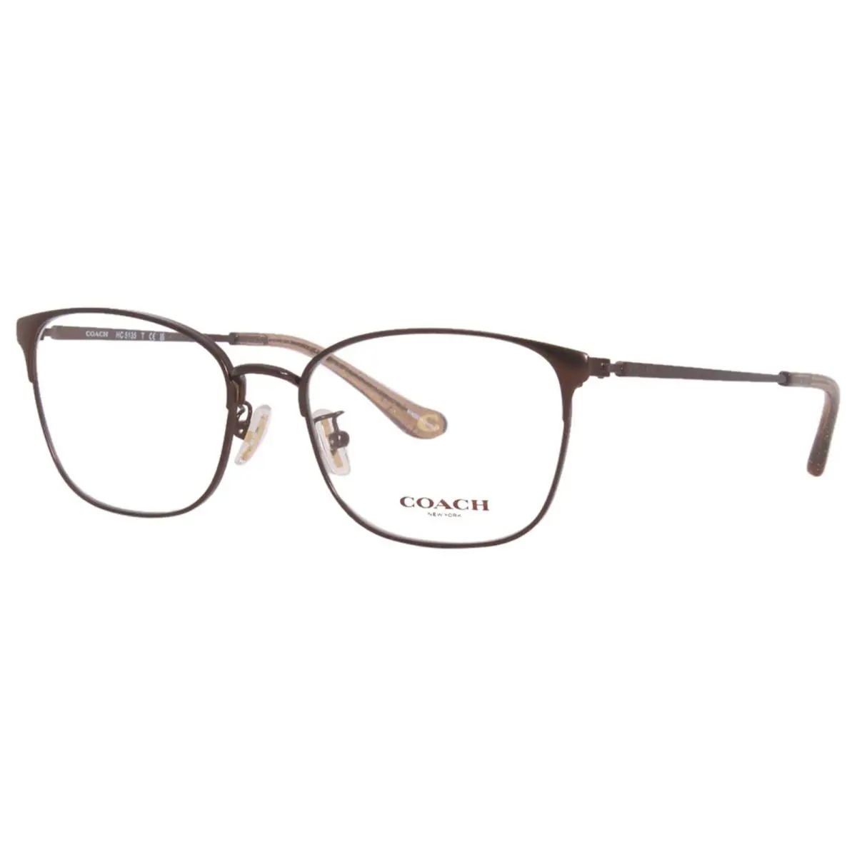 Coach HC5135 9276 Eyeglasses Women`s Satin Dark Brown Full Rim Rectangle 53-mm