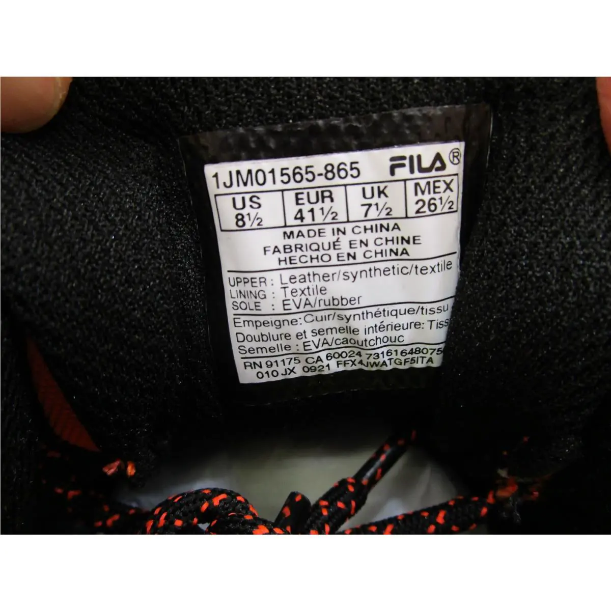 Fila shoes - 1JM01565865 - 1JM01565-865 - Shor/Trmc/Blk 4
