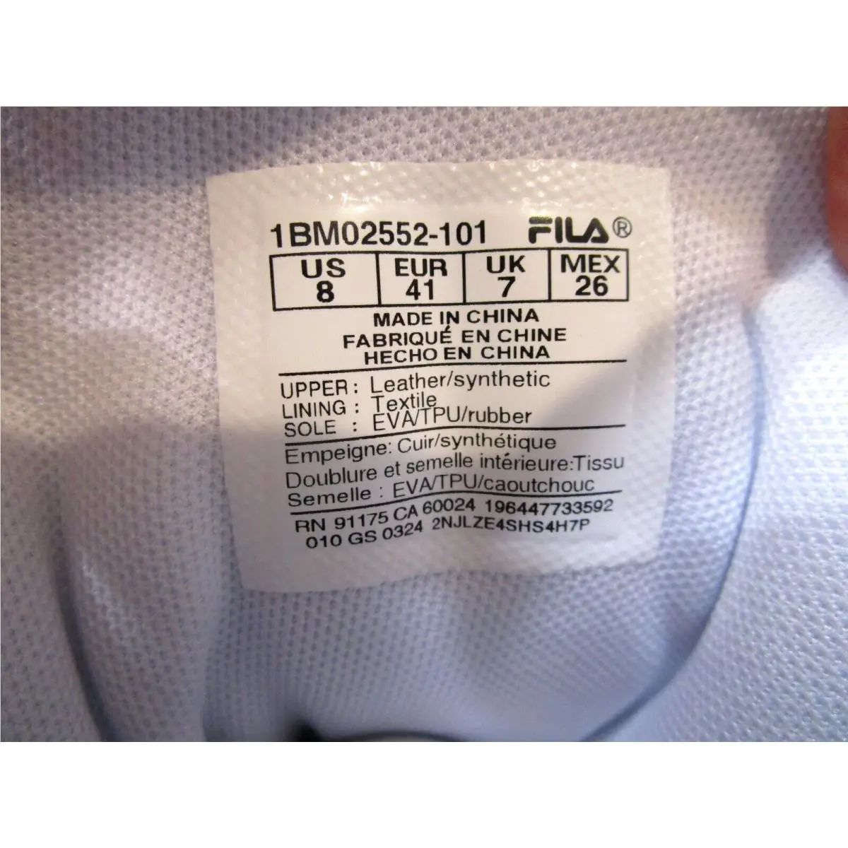 Fila shoes - 1BM02552101 - 1BM02552-101 - BLANC DE BLANC/WHITE/METALLIC SILVER 6