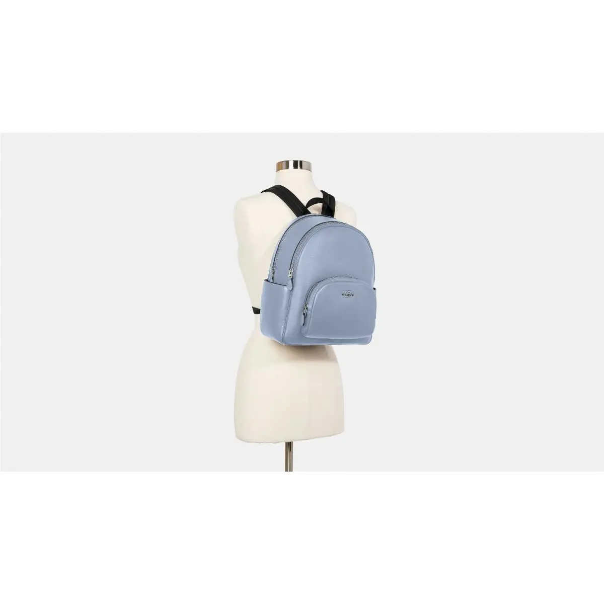 Coach 5666 Court Leather Backpack in Silver/twilight