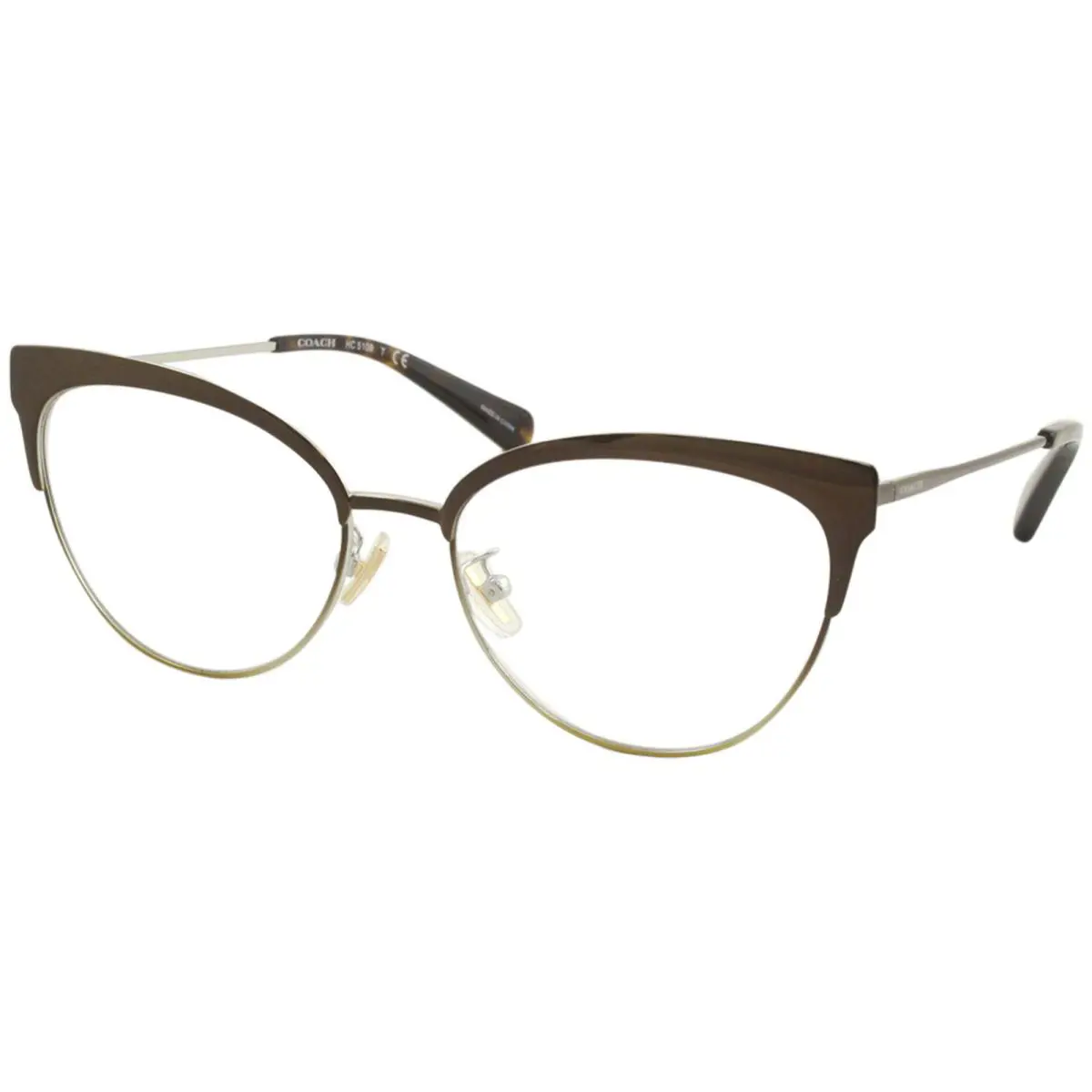 Coach Women`s Eyeglasses HC5108 5108 9339 Brown/silver/gold Optical Frame 54mm - Frame: Brown