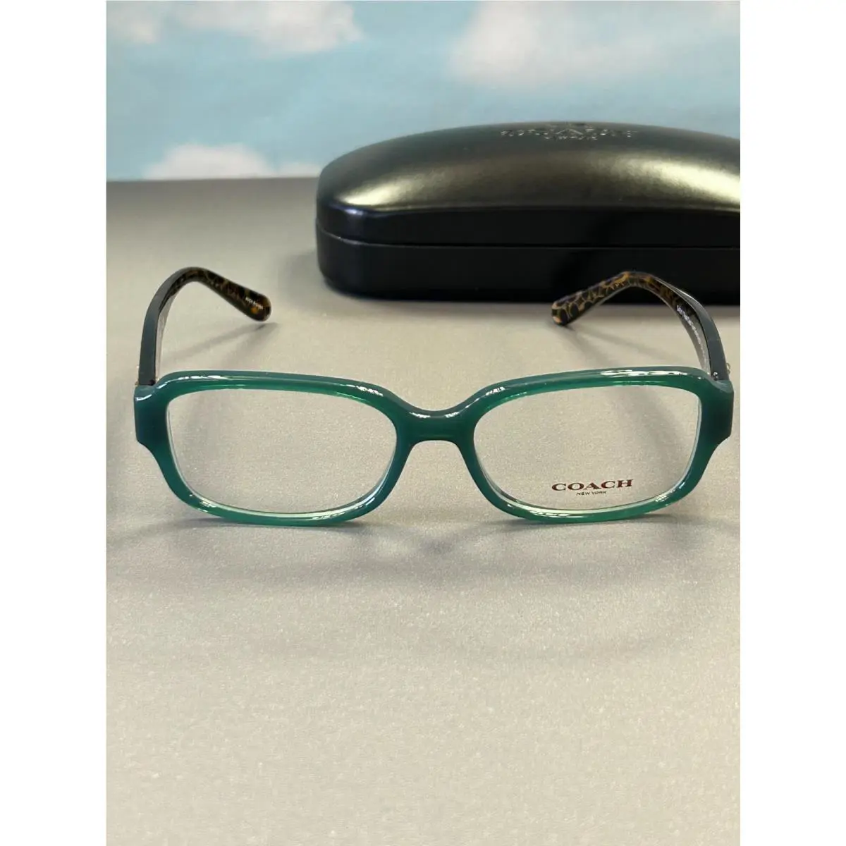 Coach HC 6105 5451 Teal Dark Tortoise Gold Sig C Eyeglasses 51-15-140 mm