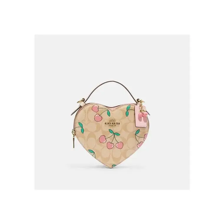 Coach Heart Crossbody In Signature Canvas with Heart Cherry Print