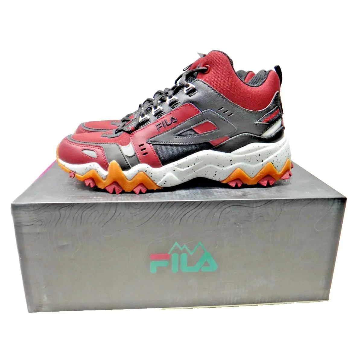 Fila Oakmont TR Mid Mens US 13 Shoes Tawny Port-black-glacier Gray 1JM01276-202 - Black